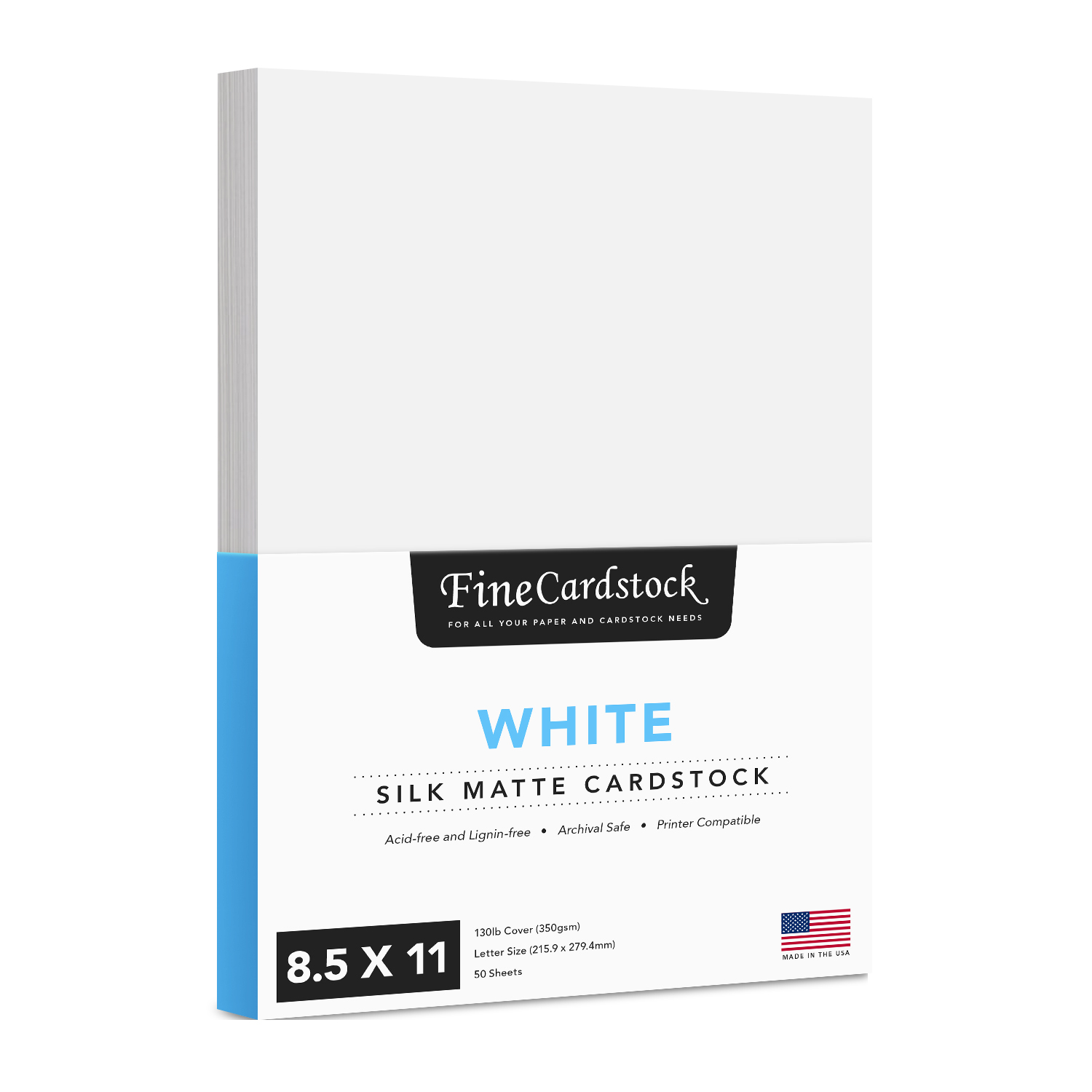 8 1/2 x 11 Cardstock - 130lb. White (50 Qty.)