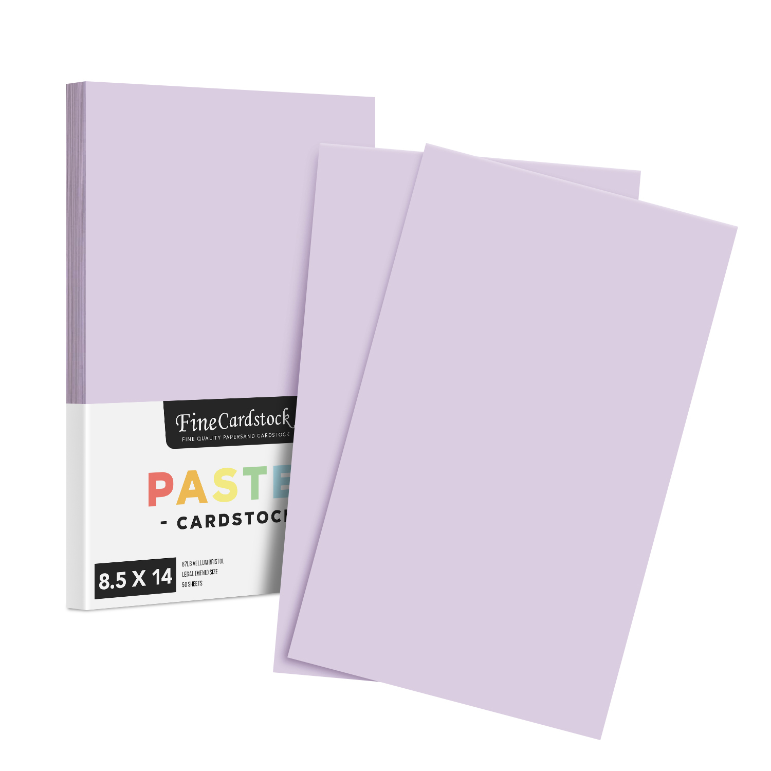 8.5 x 14 Pastel Color Cardstock Paper, Legal Size 67lb Vellum Bristol, 50  Sheets