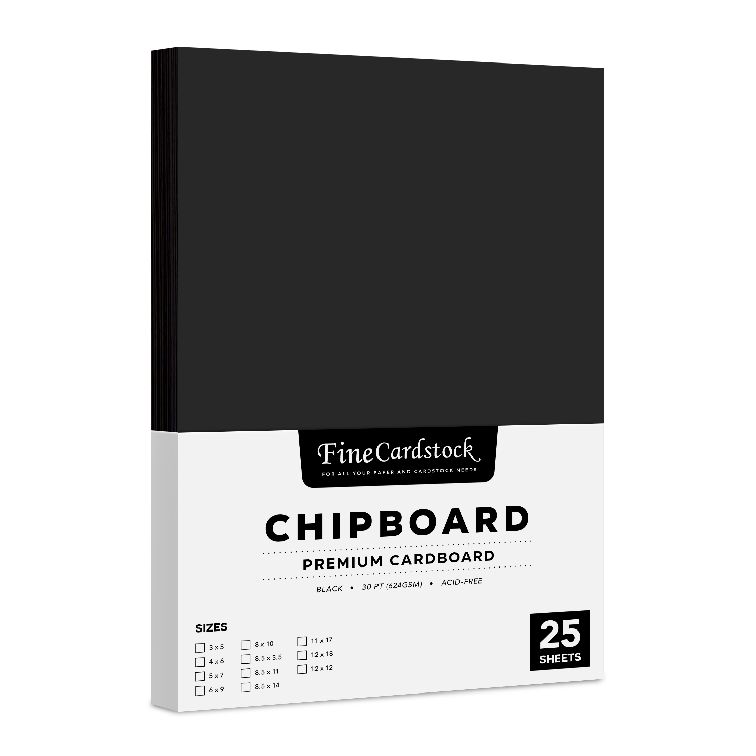 12x18 Chipboard - Black