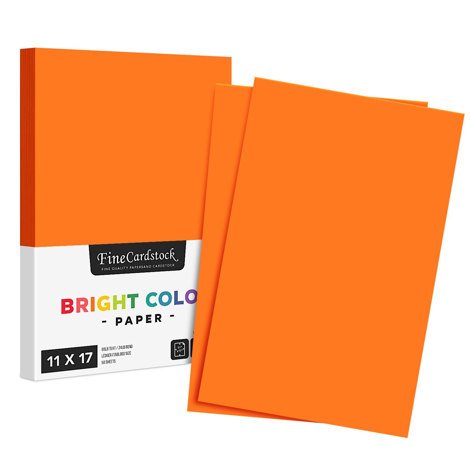 11 x 17 Color Paper Cosmic Orange Bulk and Wholesale Fine Cardstock