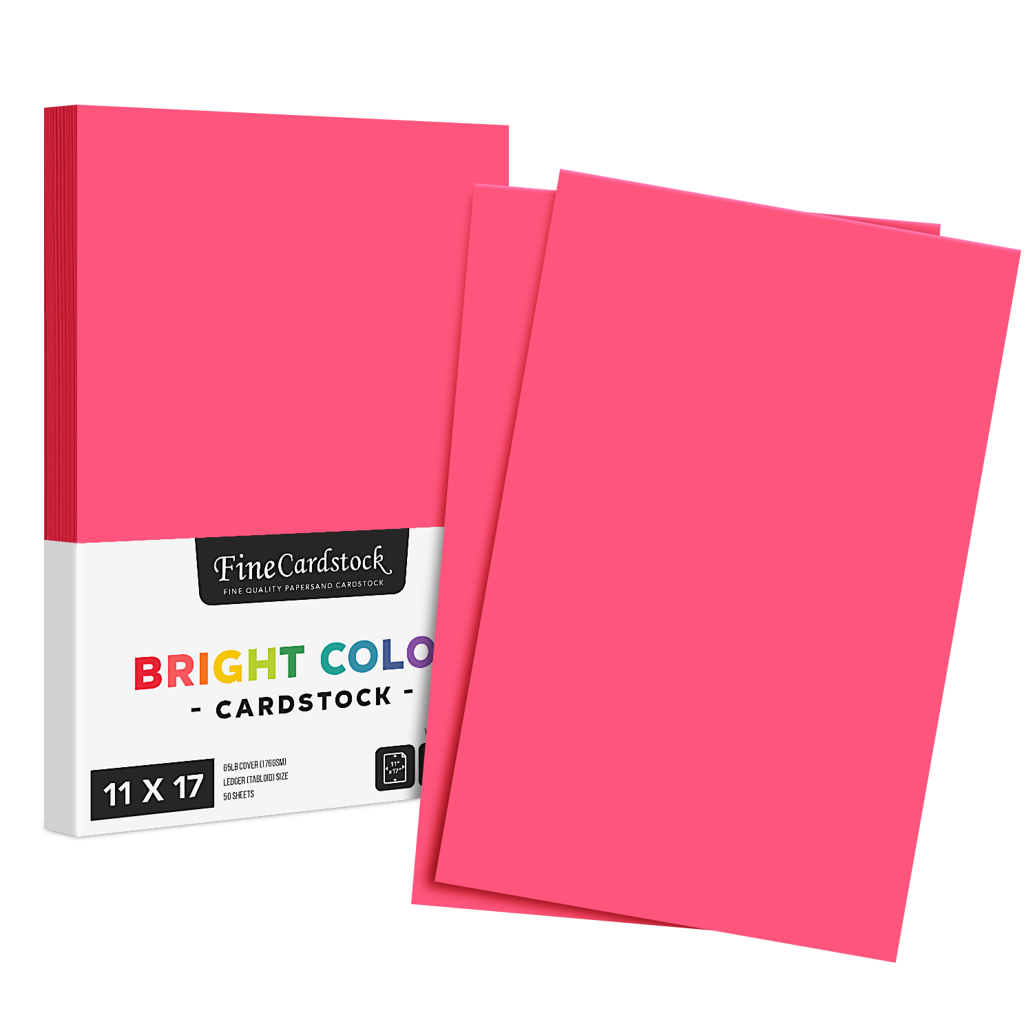 11 x 17 Color Cardstock Plasma Pink - Bulk and Wholesale - Fine
