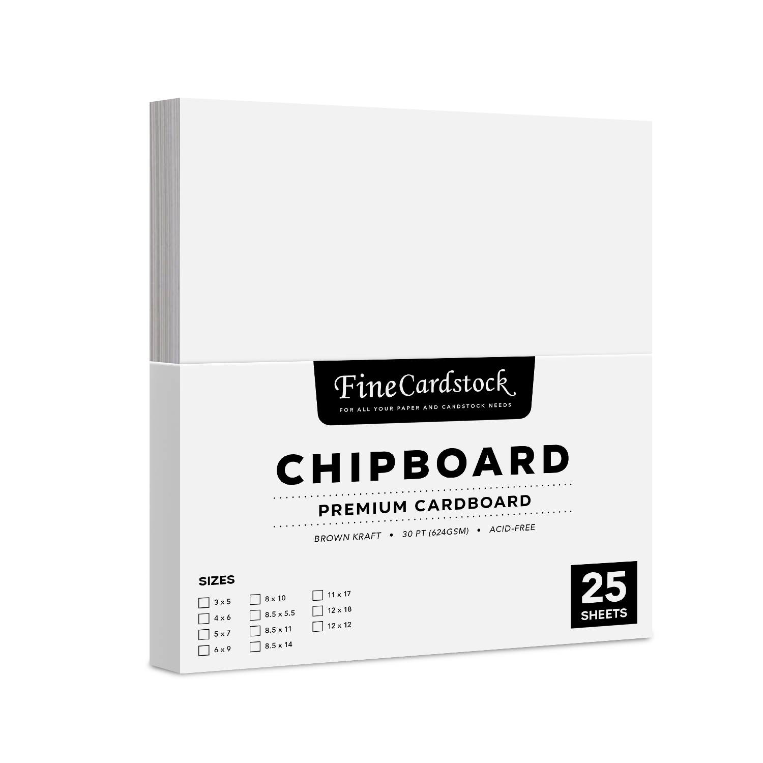 12 x 12 Chipboard - Bulk and Wholesale - Fine Cardstock