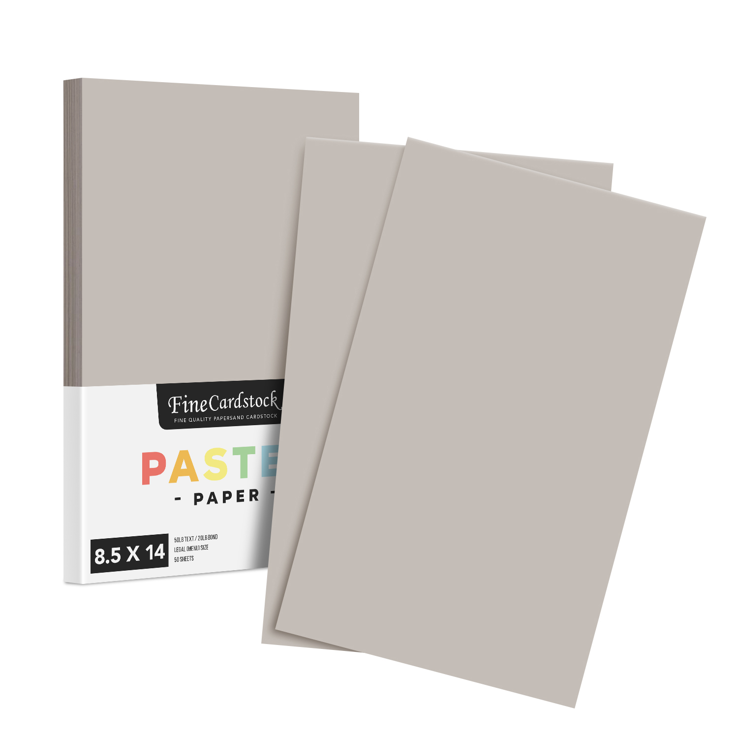 Ivory - Pastel Color Card Stock Paper Legal Size 8.5 X 14 Pack of 50