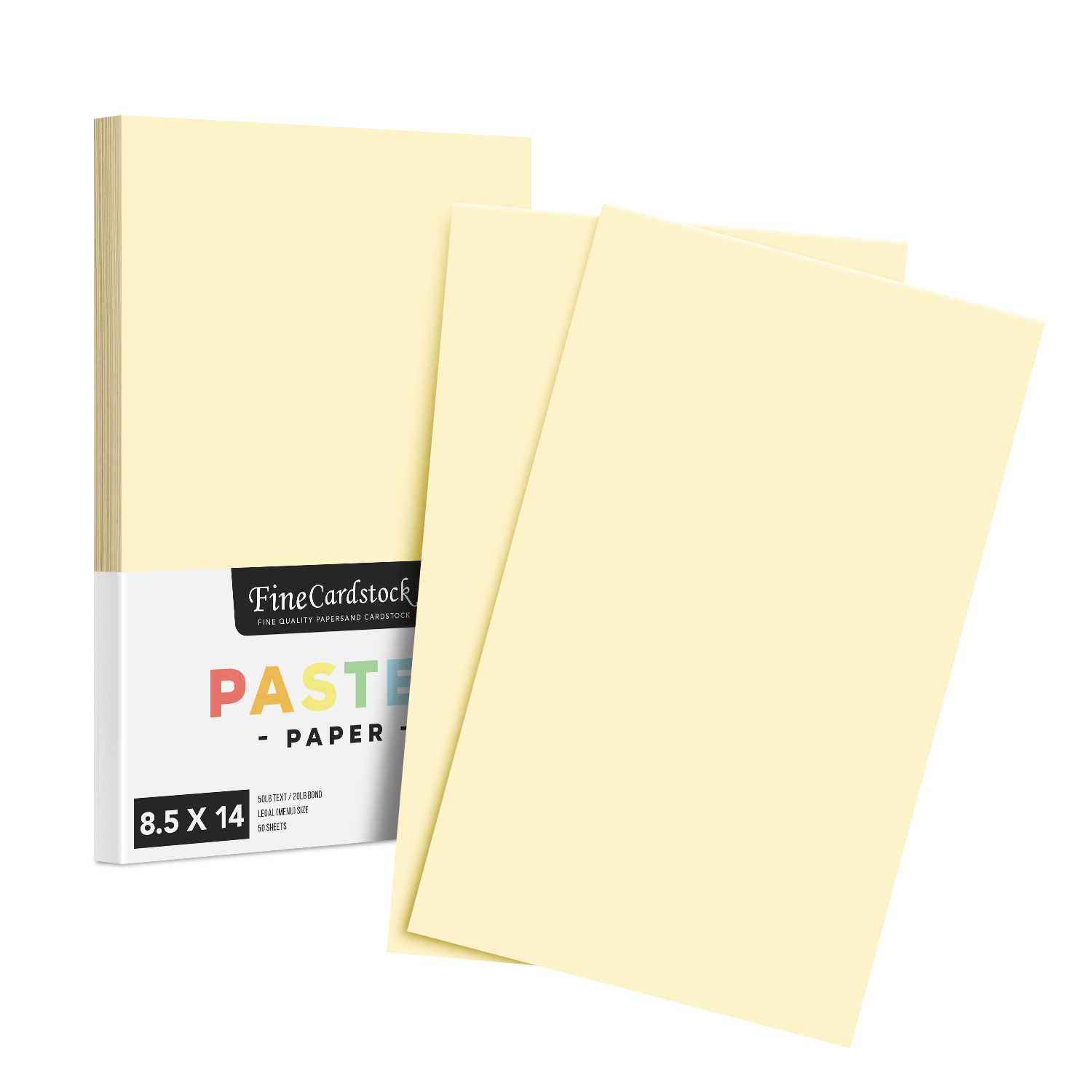 Cream Pastel Color Card Stock | 67lb Cover Cardstock | 8.5 x 14 Inches | 50 Sheets per Pack