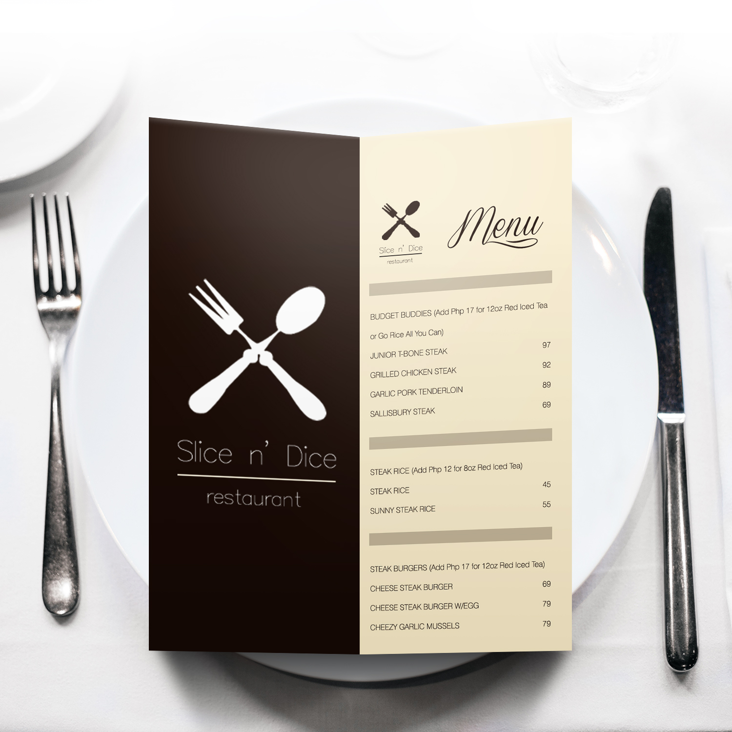 11x17 menu printing