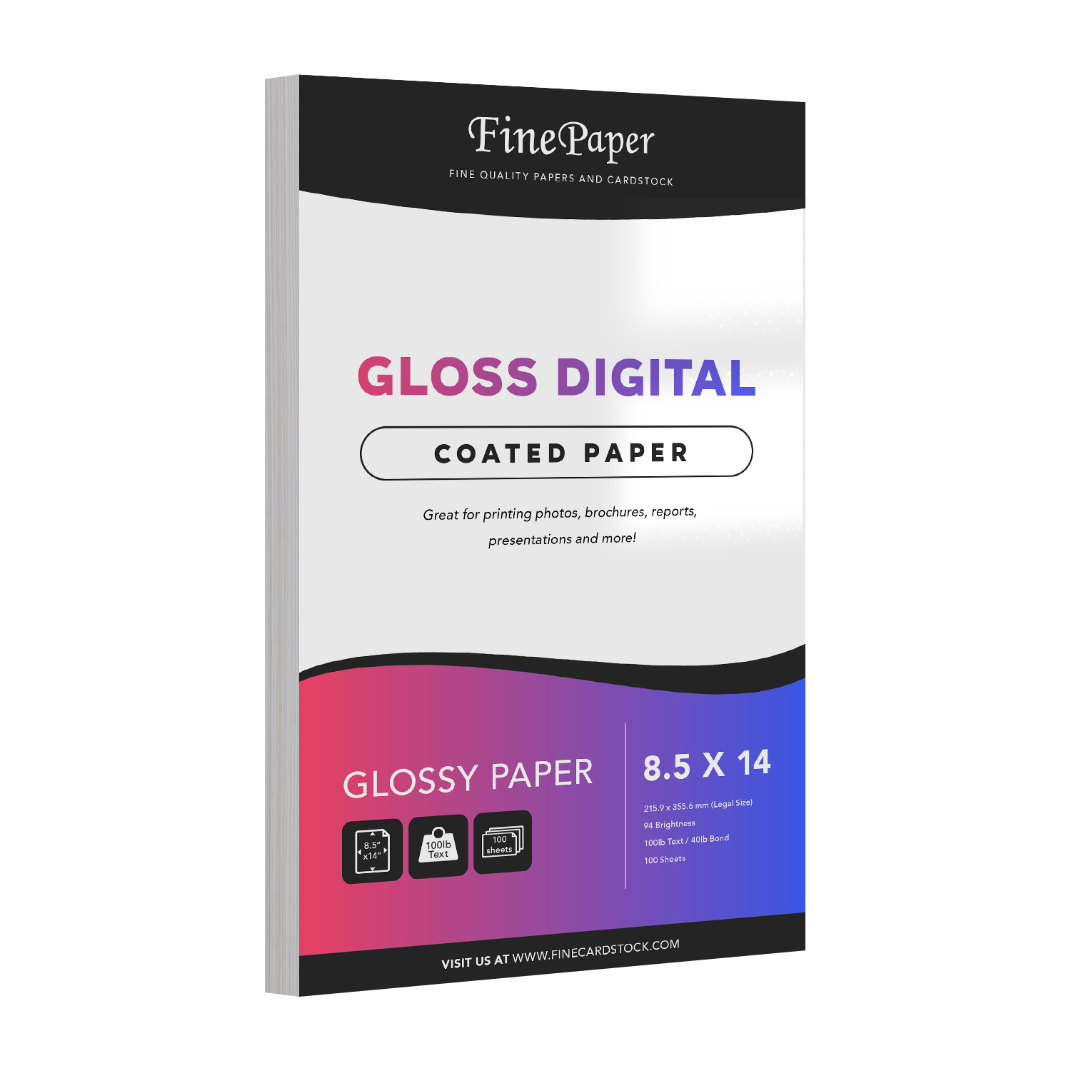 8.5 x 14 Premium Gloss Paper - Bulk and Wholesale - Fine Cardstock