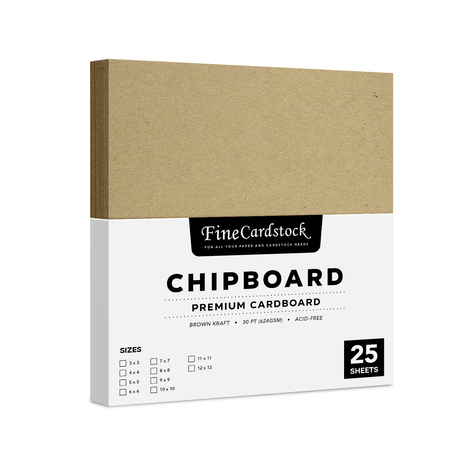 12x12 Chipboard - Black